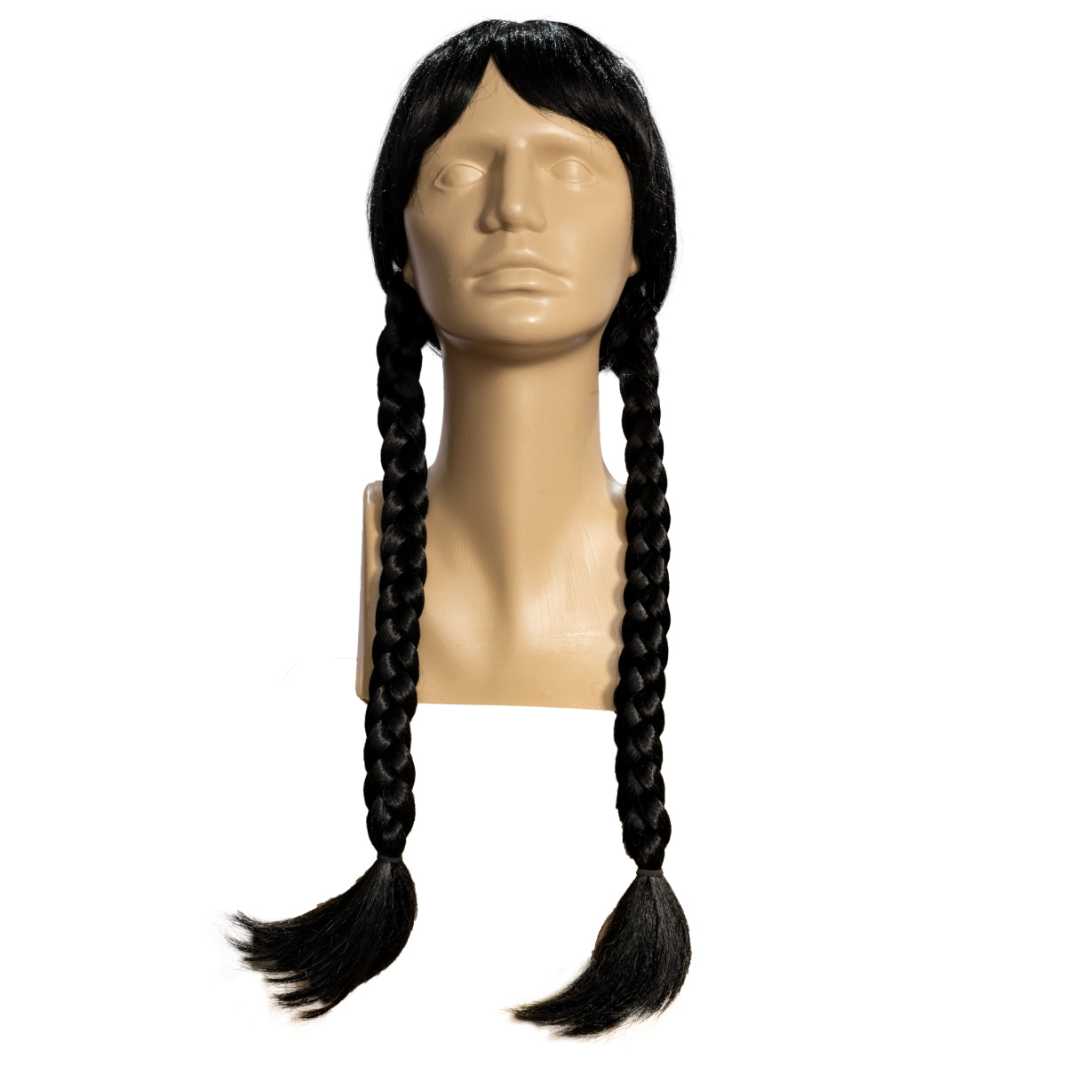 Wednesday Addams Long Braided Black Hair Wig for Halloween Costume Cosplay Accessory