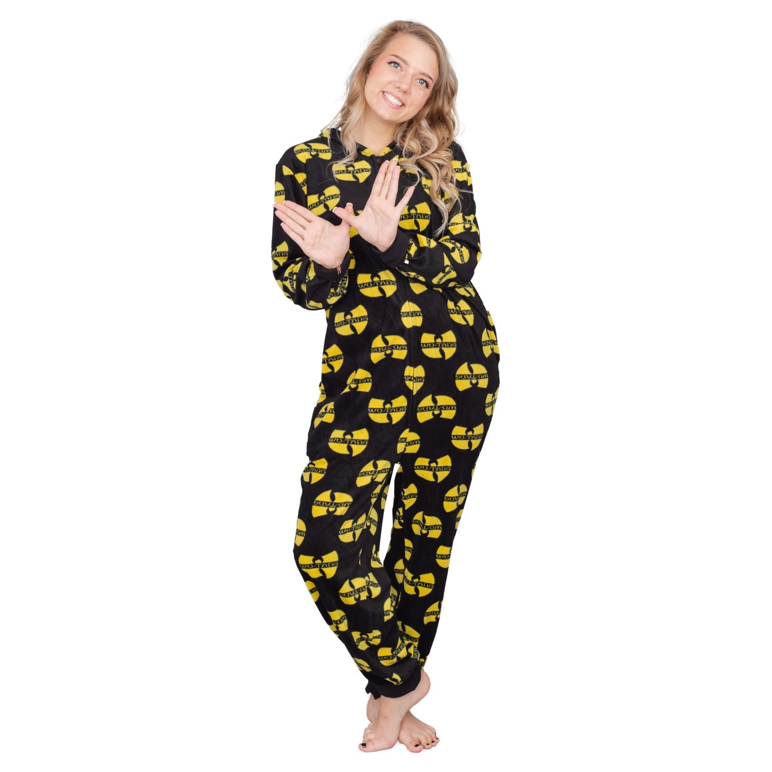【訳あり】wu-tang clanのナイロンセットアップ☆ Wu-Tang Clan Logo Adult Pajama Union Suit