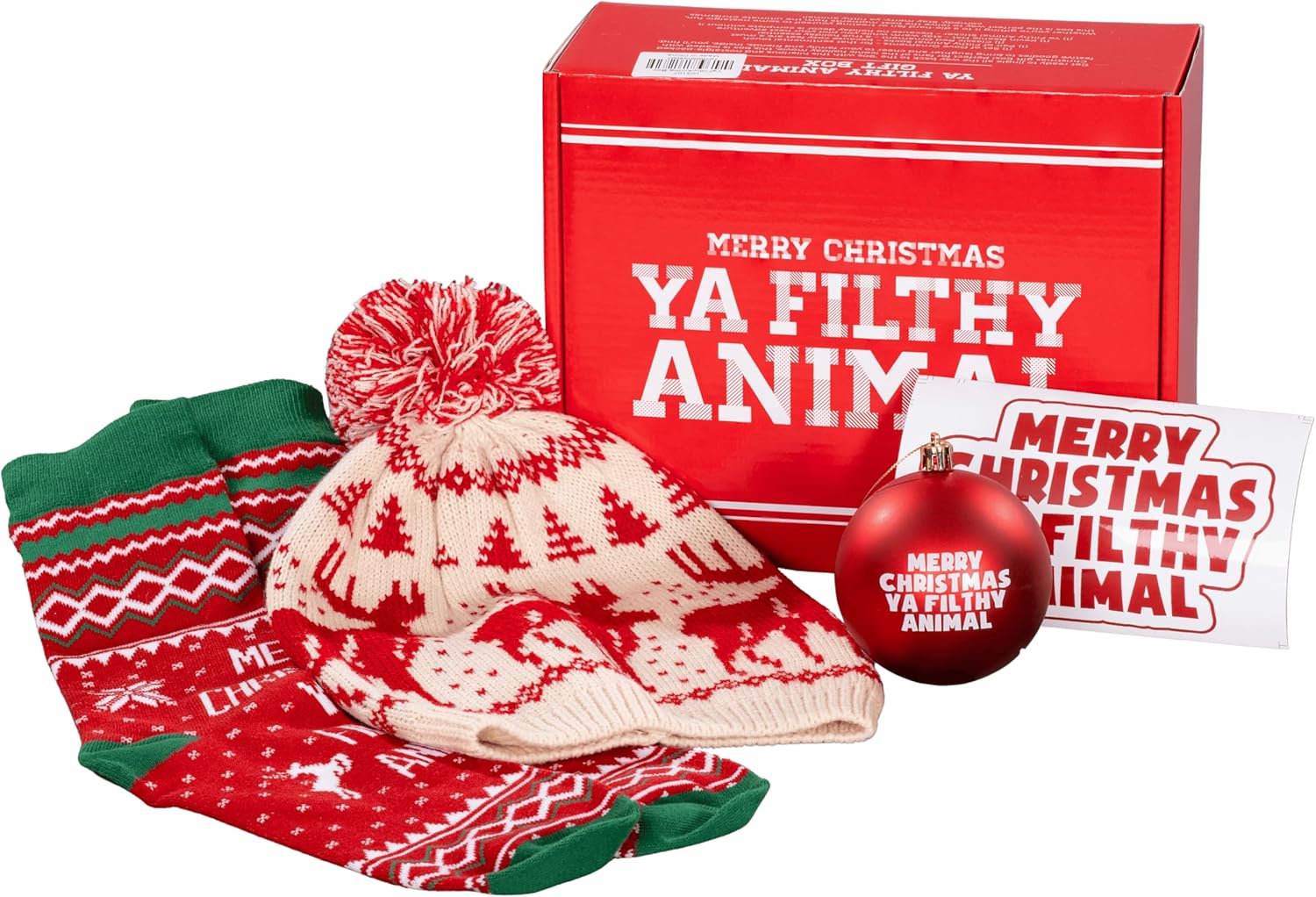 Ya Filthy Animal Merry Christmas Funny Holiday Gift Box Set