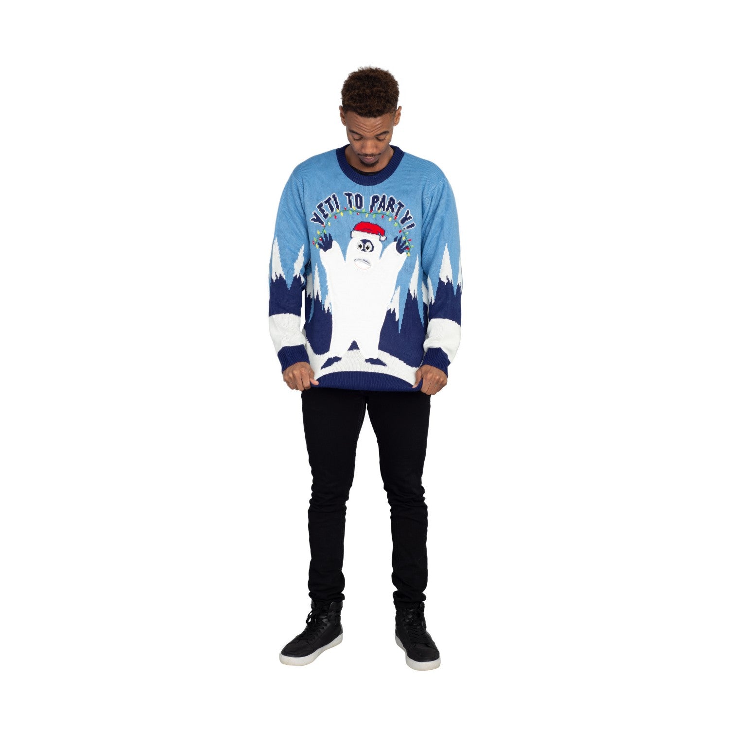 Yeti to Party Light up Ugly Christmas Sweater