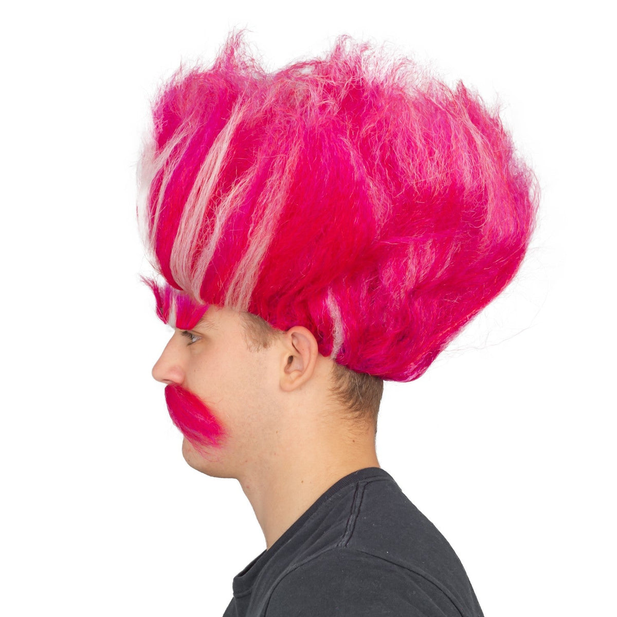Adult Deluxe King Troll Pink Wig and Mustache Halloween Cosplay Costume Kit - TVStoreOnline