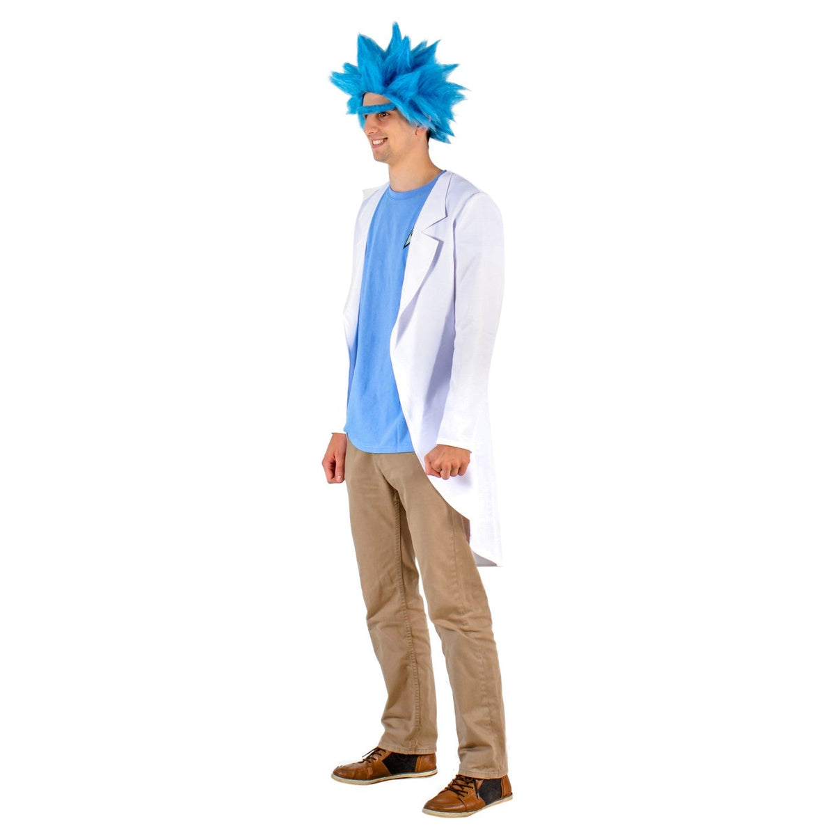 Adult Deluxe Ricky Sanchez Blue Wig and Eyebrow Halloween Costume Cosplay Accessory - TVStoreOnline