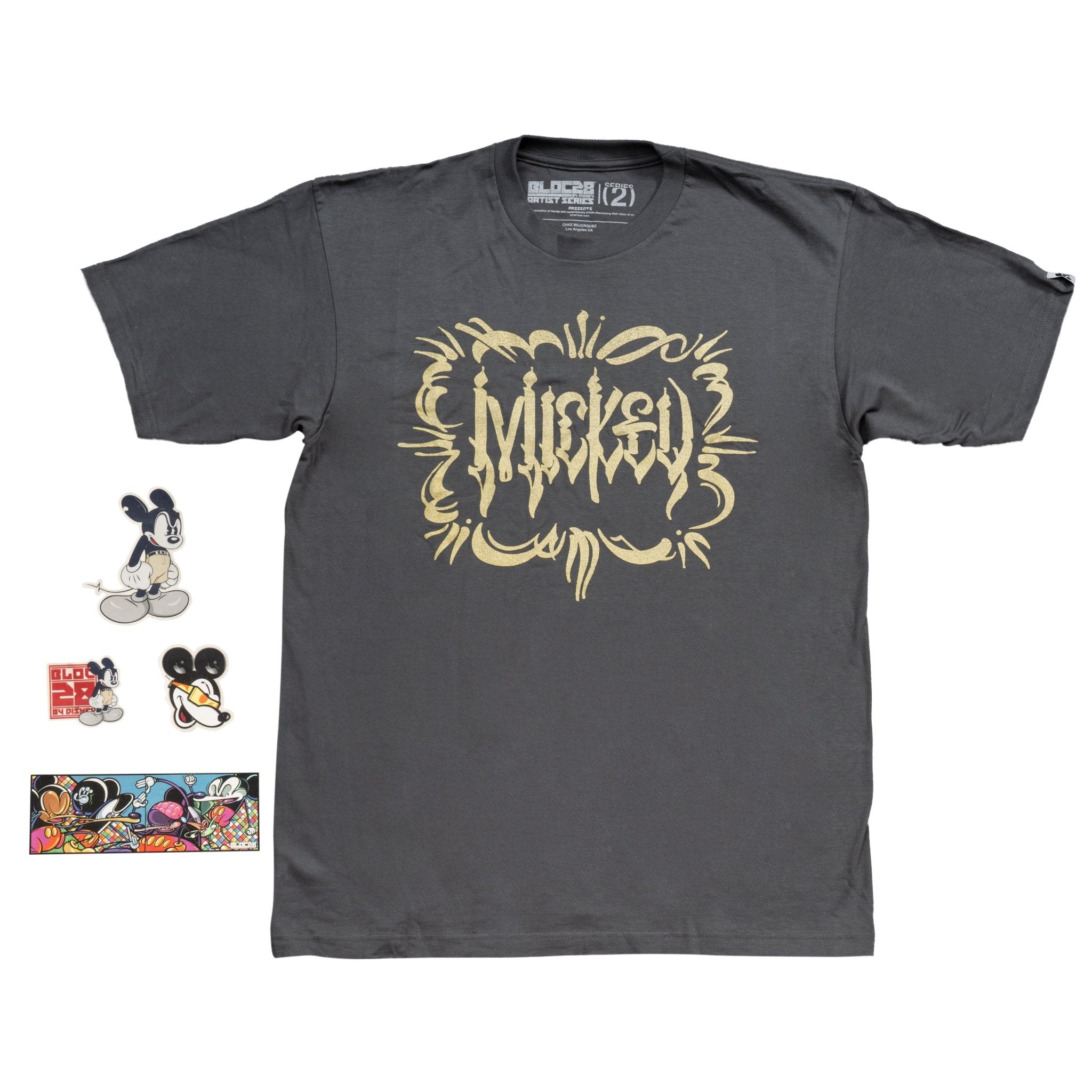 Adult Disney Art BLOC28 Artist Series 2 Mickey Mouse Street Graffiti T-Shirt - TVStoreOnline