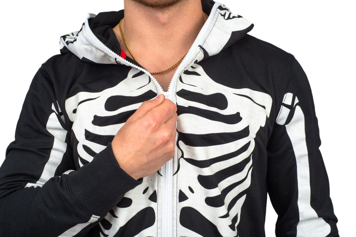 Adult Halloween Skeleton Cosplay Costume Glow in Dark Jumpsuit - TVStoreOnline
