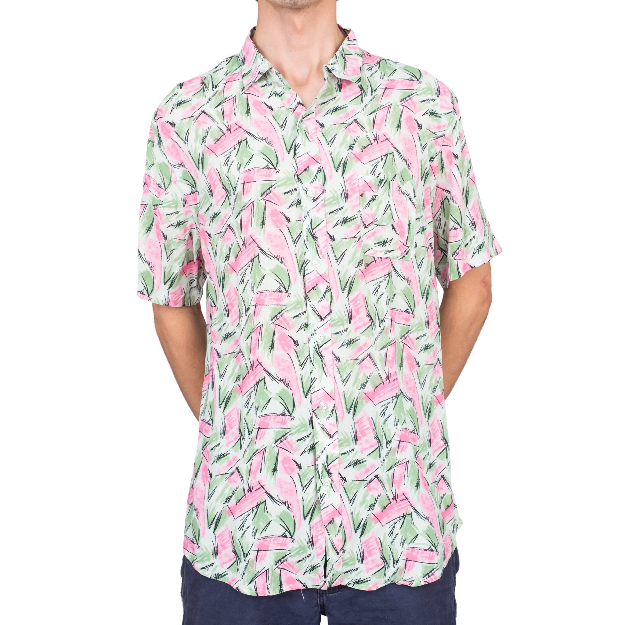 Adult Halloween Tropical Hopper Costume Cosplay Hawaiian Button Down Shirt - TVStoreOnline