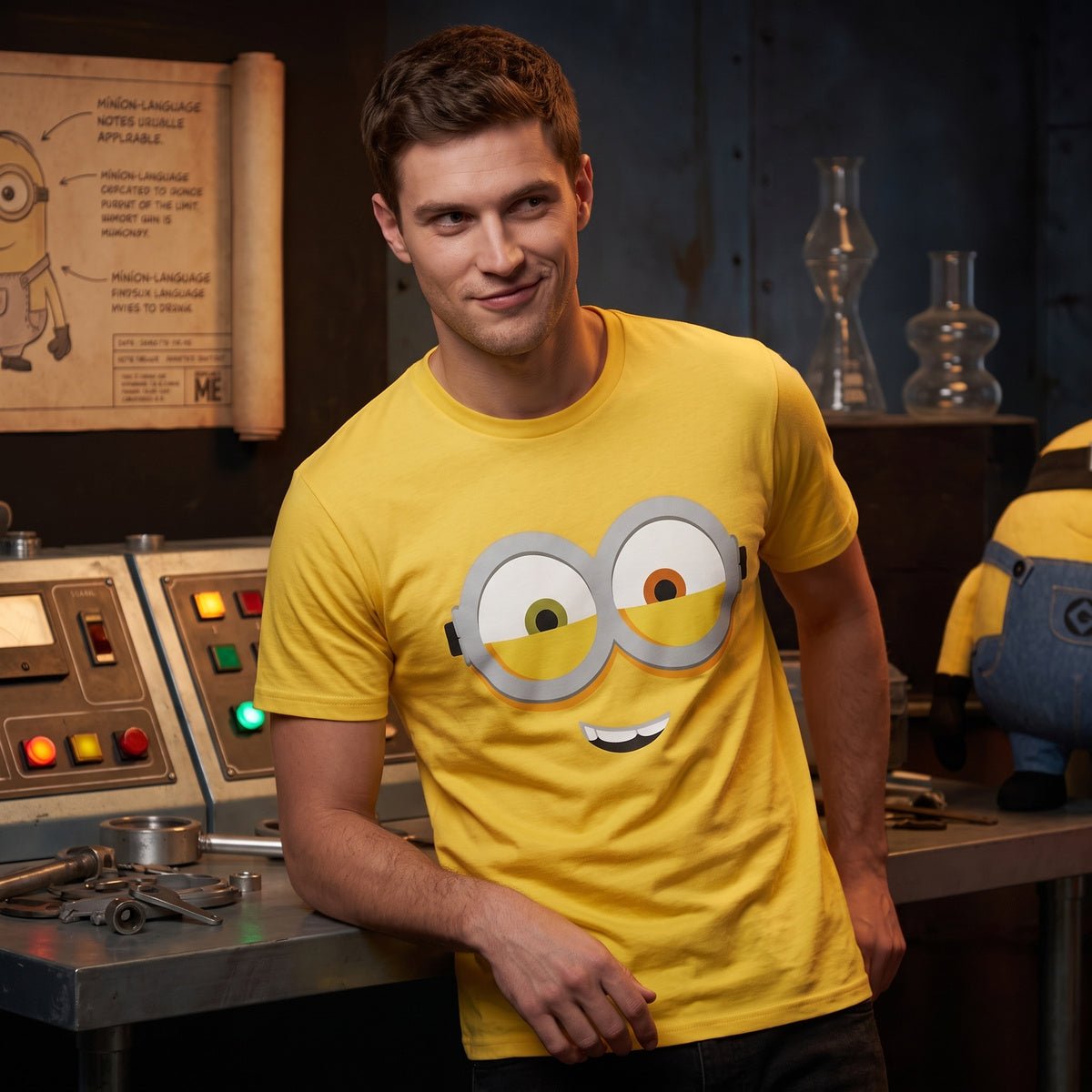 Adult Minions Big Face Halloween Cosplay Costume T-Shirt - TVStoreOnline