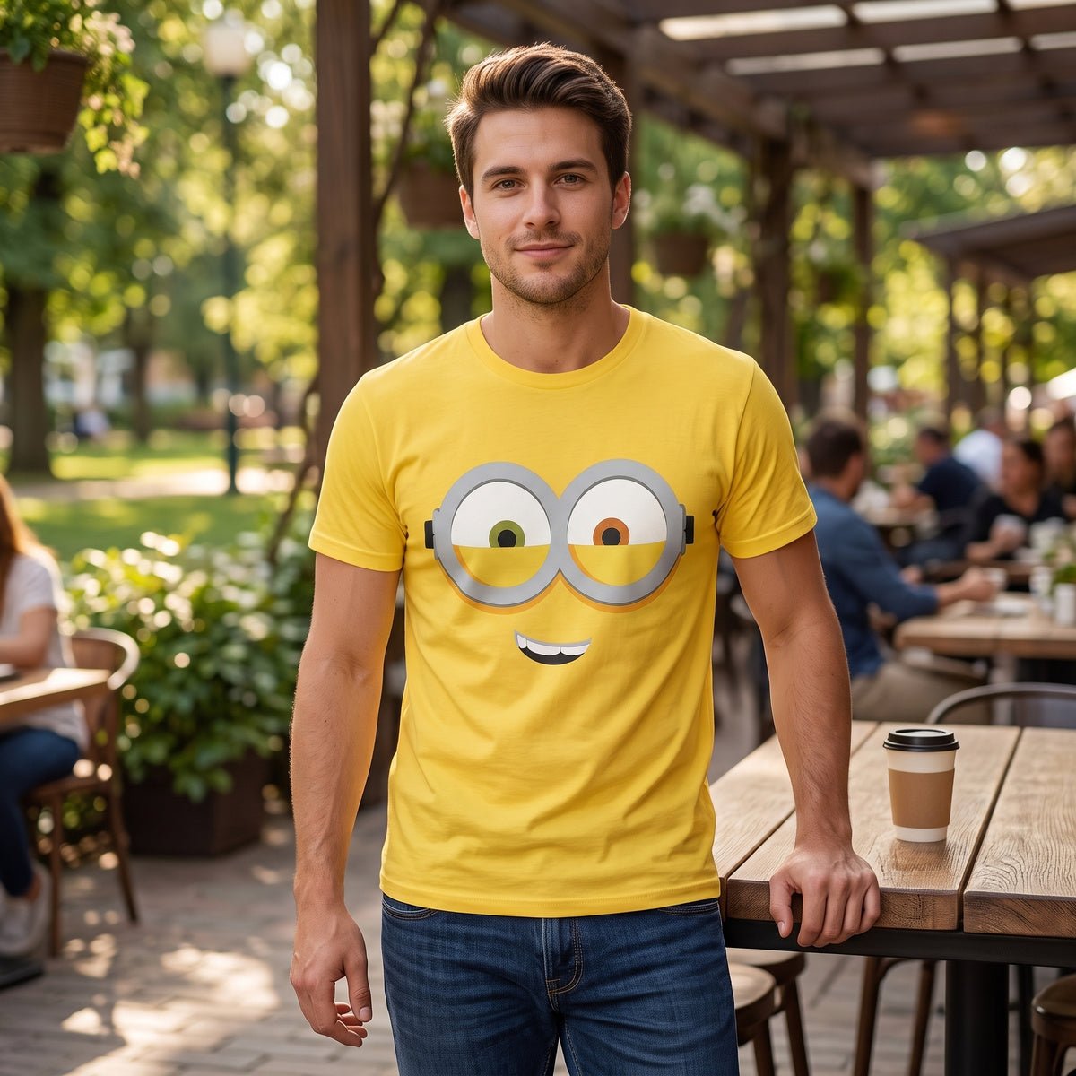 Adult Minions Big Face Halloween Cosplay Costume T-Shirt - TVStoreOnline