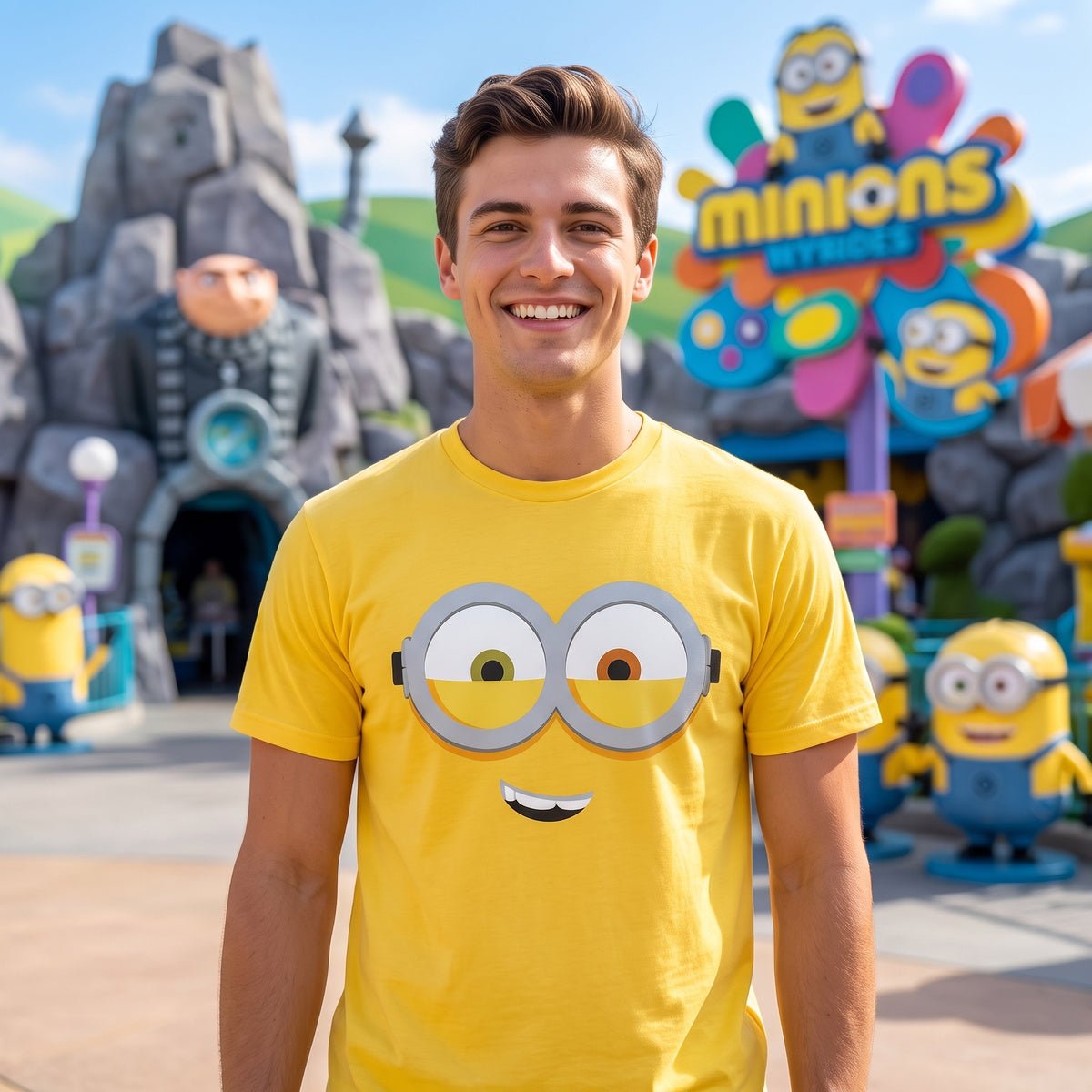 Adult Minions Big Face Halloween Cosplay Costume T-Shirt - TVStoreOnline
