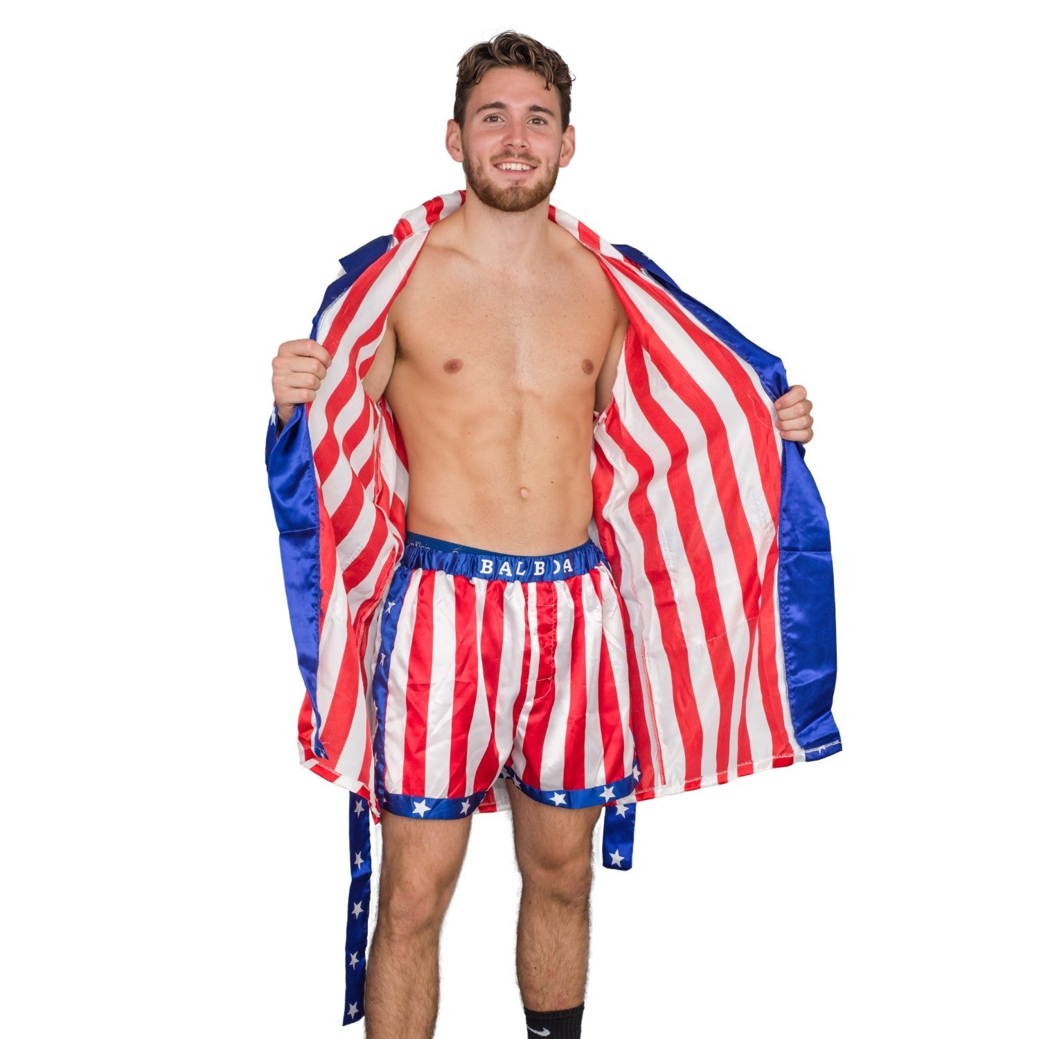 Adult Satin American Flag Robe Movie Boxer Halloween Cosplay Costume Replica Robe - TVStoreOnline
