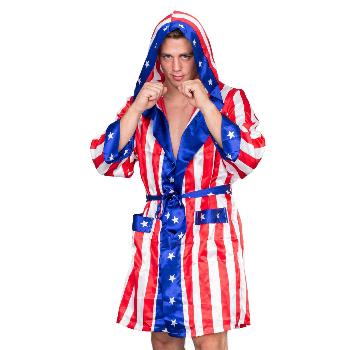 Adult Satin American Flag Robe Movie Boxer Halloween Cosplay Costume Replica Robe - TVStoreOnline