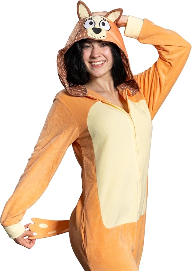Adult Unisex Playful Colorful Dog Adult Halloween Costume Cosplay Zip Up Pajama Jumpsuit - TVStoreOnline