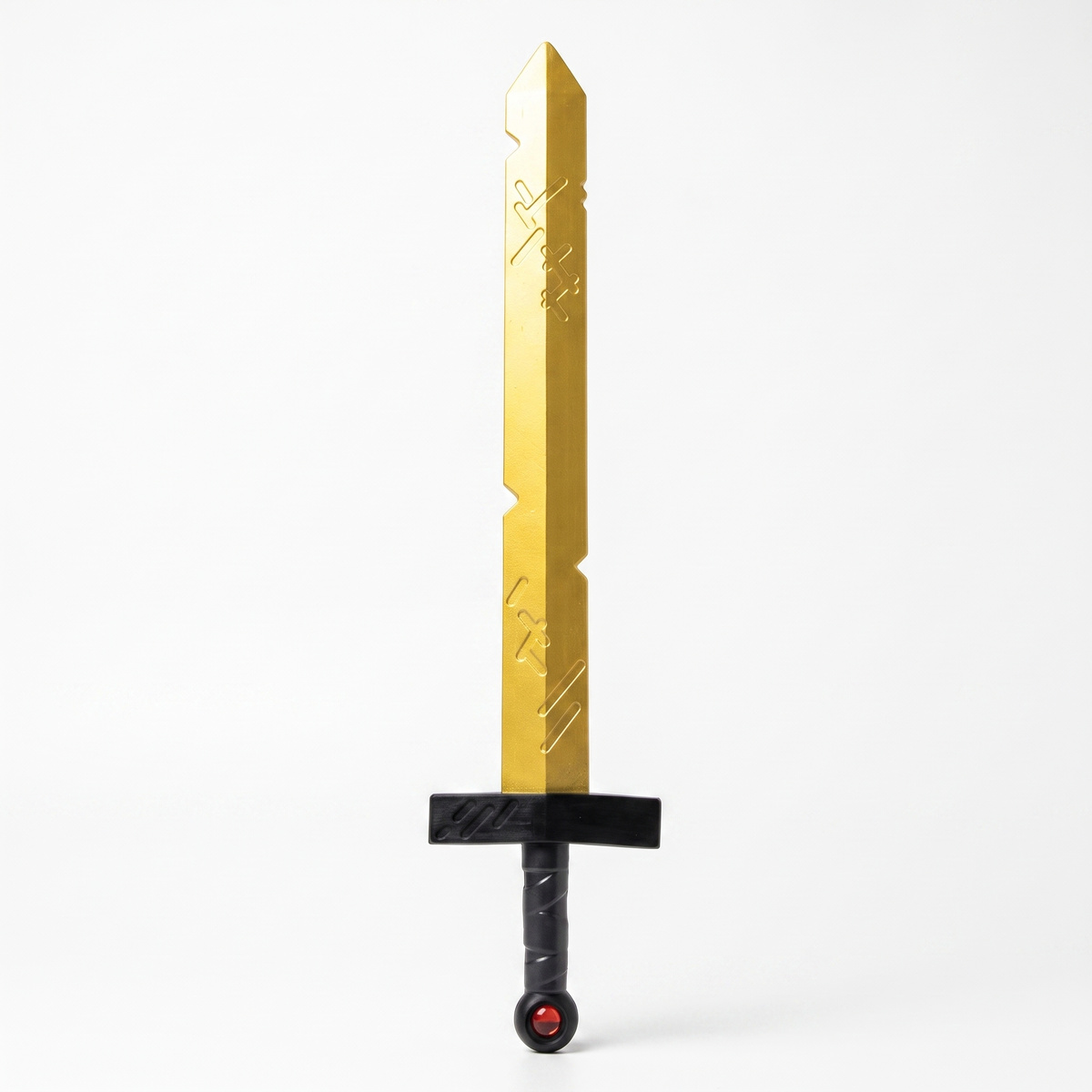 Finn cosplay prop sword standing upright on a white background