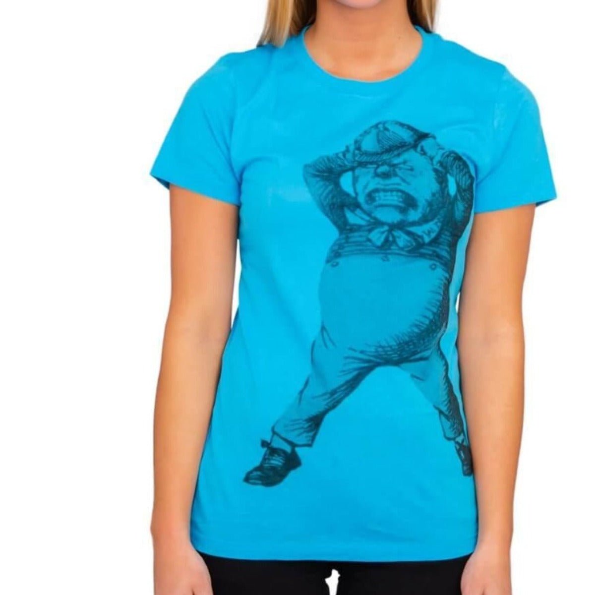 Alice In Wonderland Tweedle Dee Dum Juniors Turquoise T-shirt Tee - TVStoreOnline