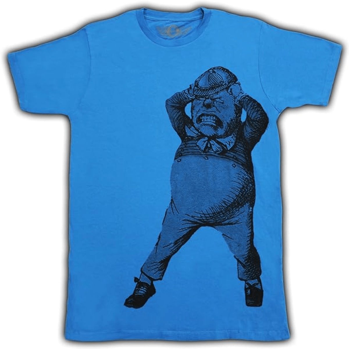 Alice in Wonderland Tweedle Dee Dum Mens Turquoise Blue T-Shirt Tee - TVStoreOnline