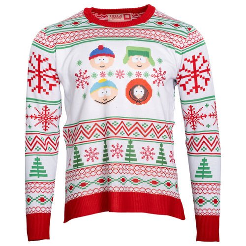 Best Friends Fair Isle Faces South Park Adult Unisex Ugly Christmas Sweater - TVStoreOnline
