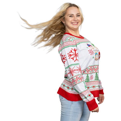 Best Friends Fair Isle Faces South Park Adult Unisex Ugly Christmas Sweater - TVStoreOnline