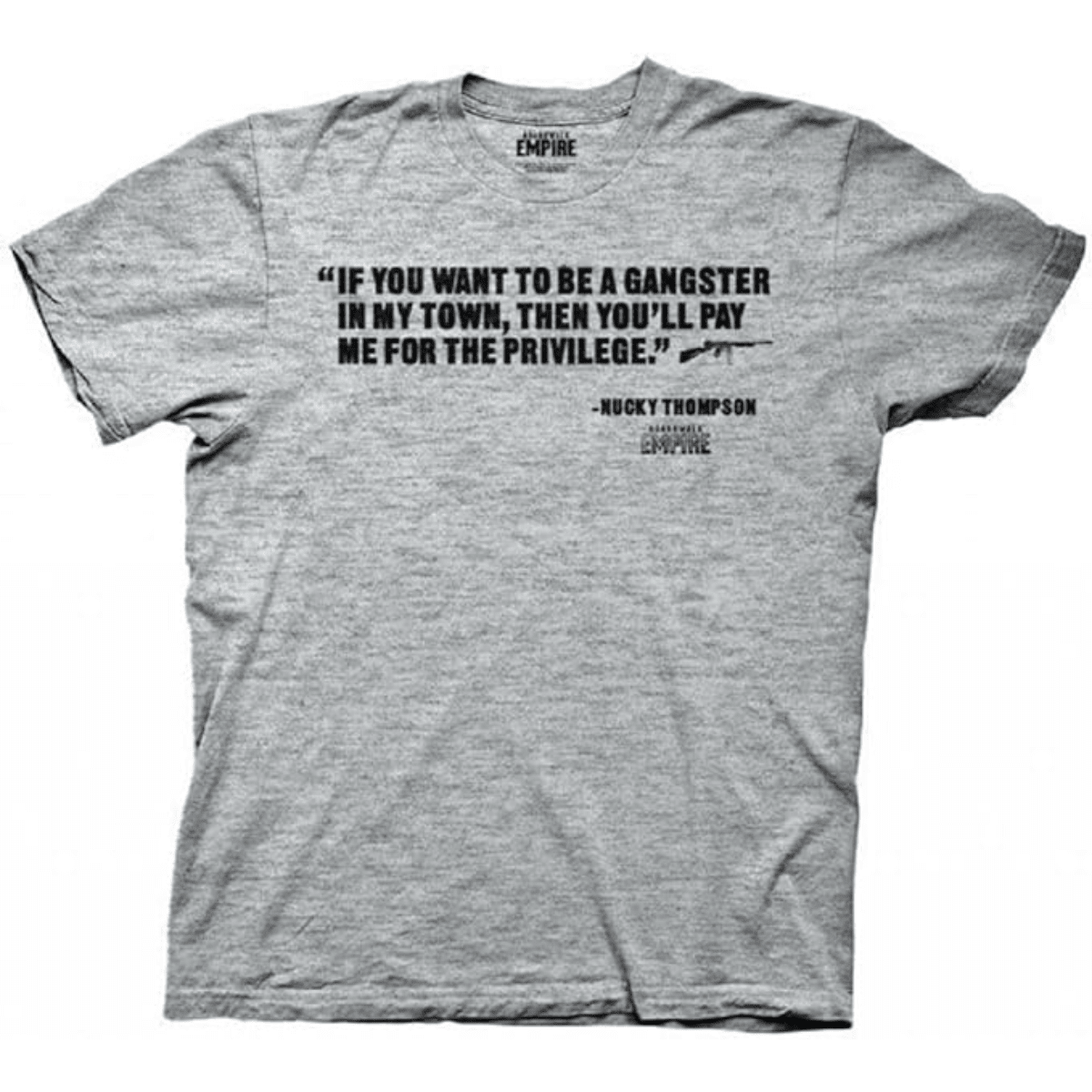 Boardwalk Empire Gangster In My Town Adult Heather Gray T-Shirt - TVStoreOnline