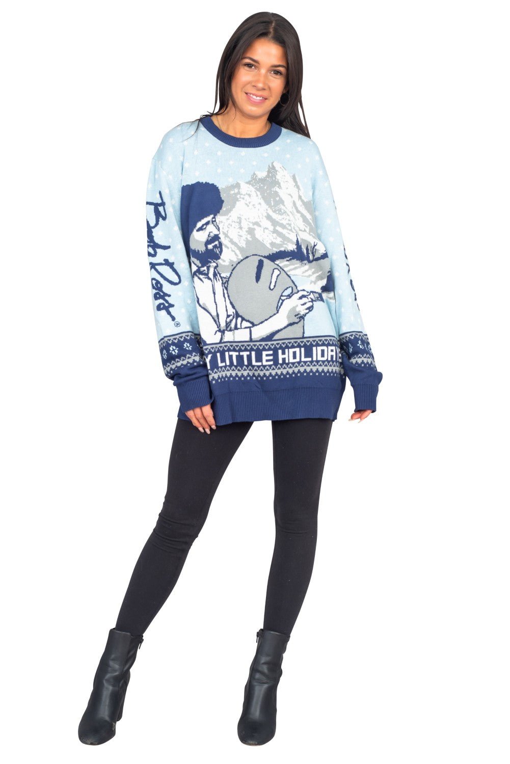 Bob Ross Happy Little Holidays Sweater - TVStoreOnline