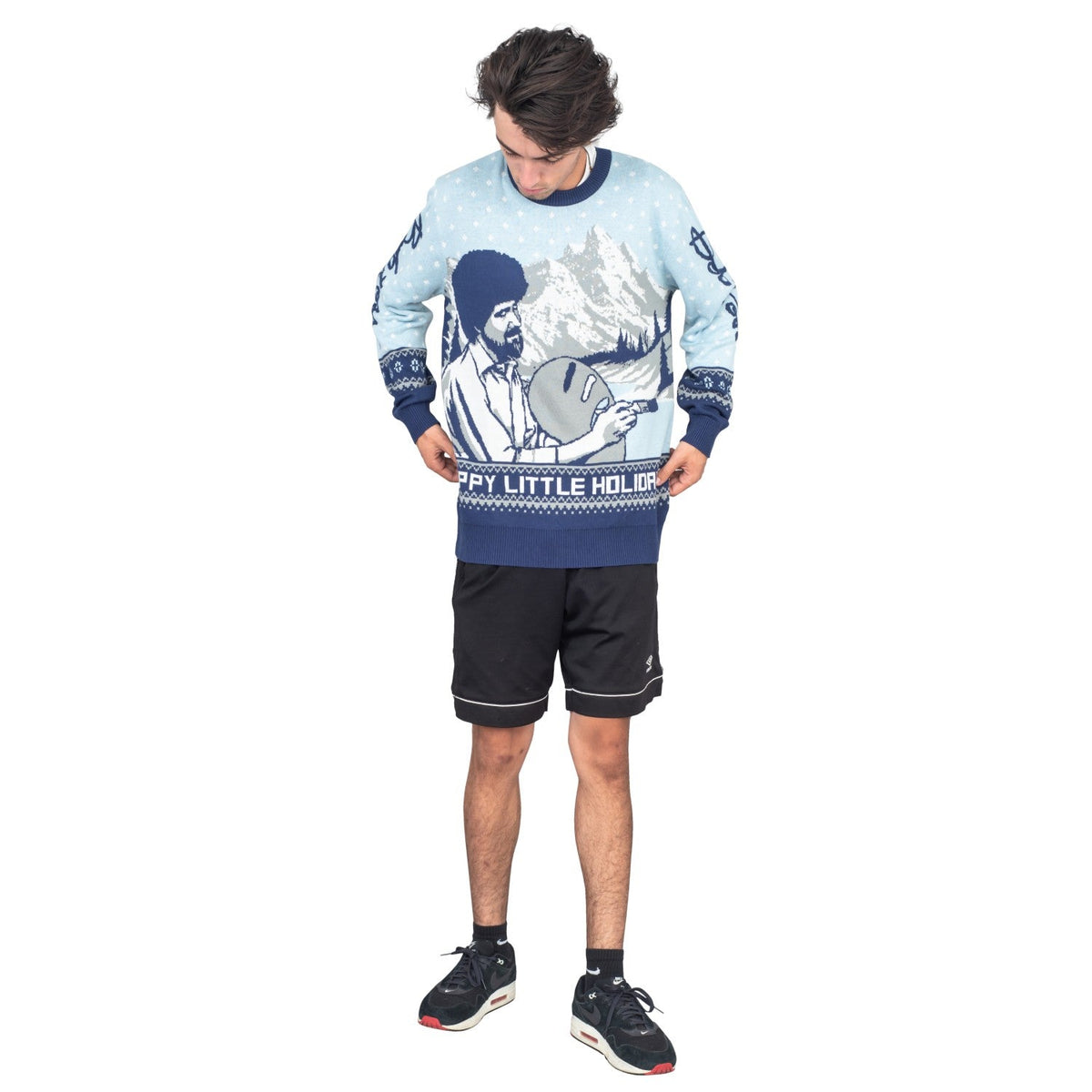Bob Ross Happy Little Holidays Sweater - TVStoreOnline