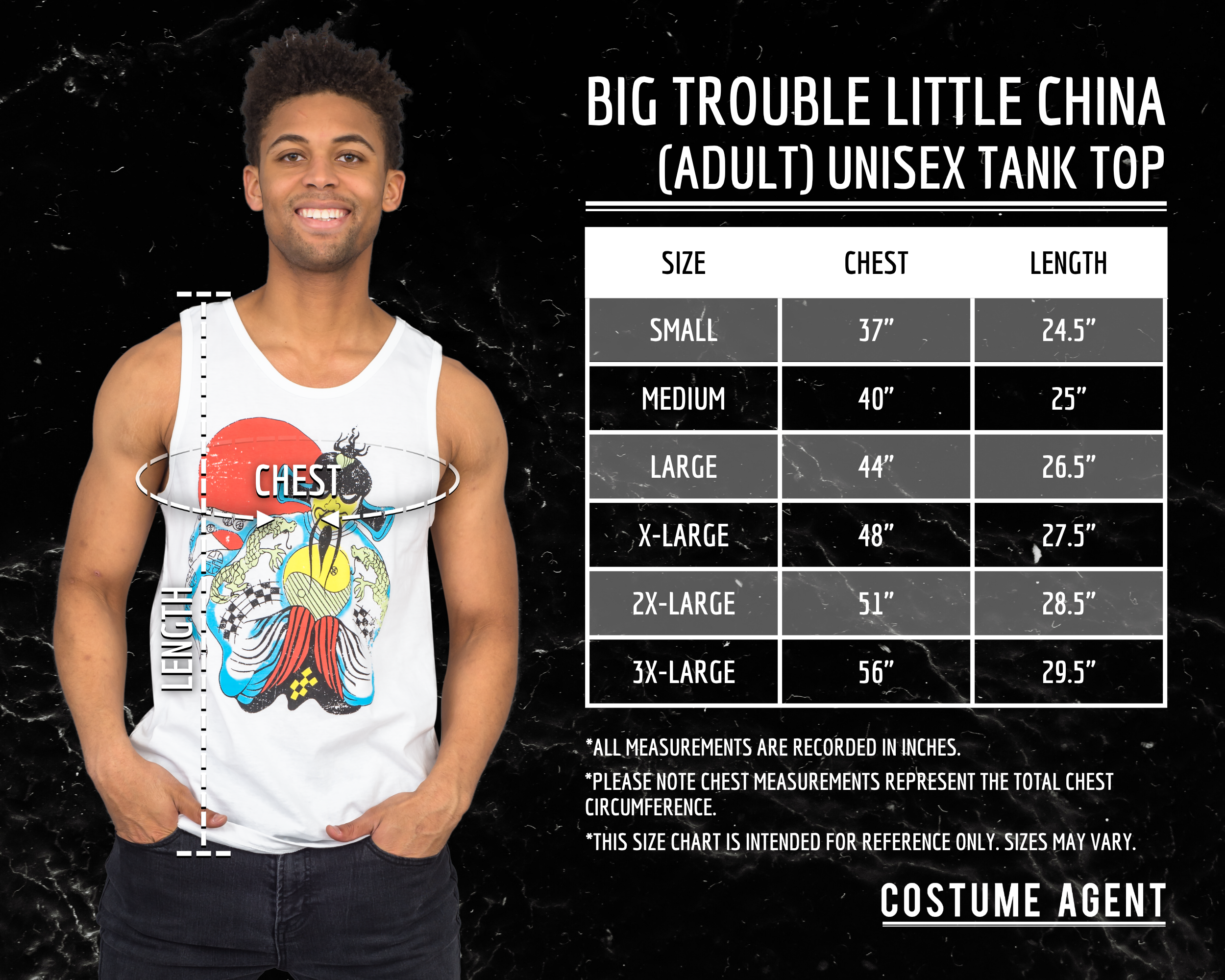 Big Trouble Little China Fu Manchu Adult Unisex Halloween Cosplay Costume Replica Tank Top