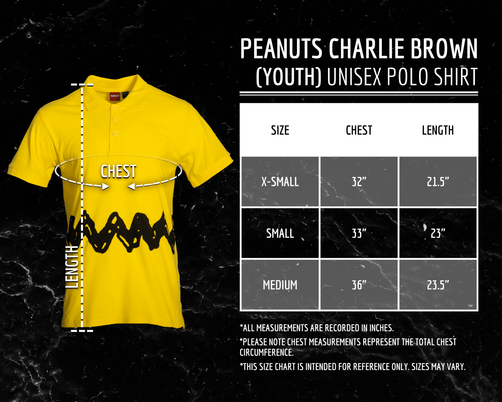 Charlie Brown Toddlers and Adults Replica Polo Halloween Cosplay Costume Shirt - TVStoreOnline