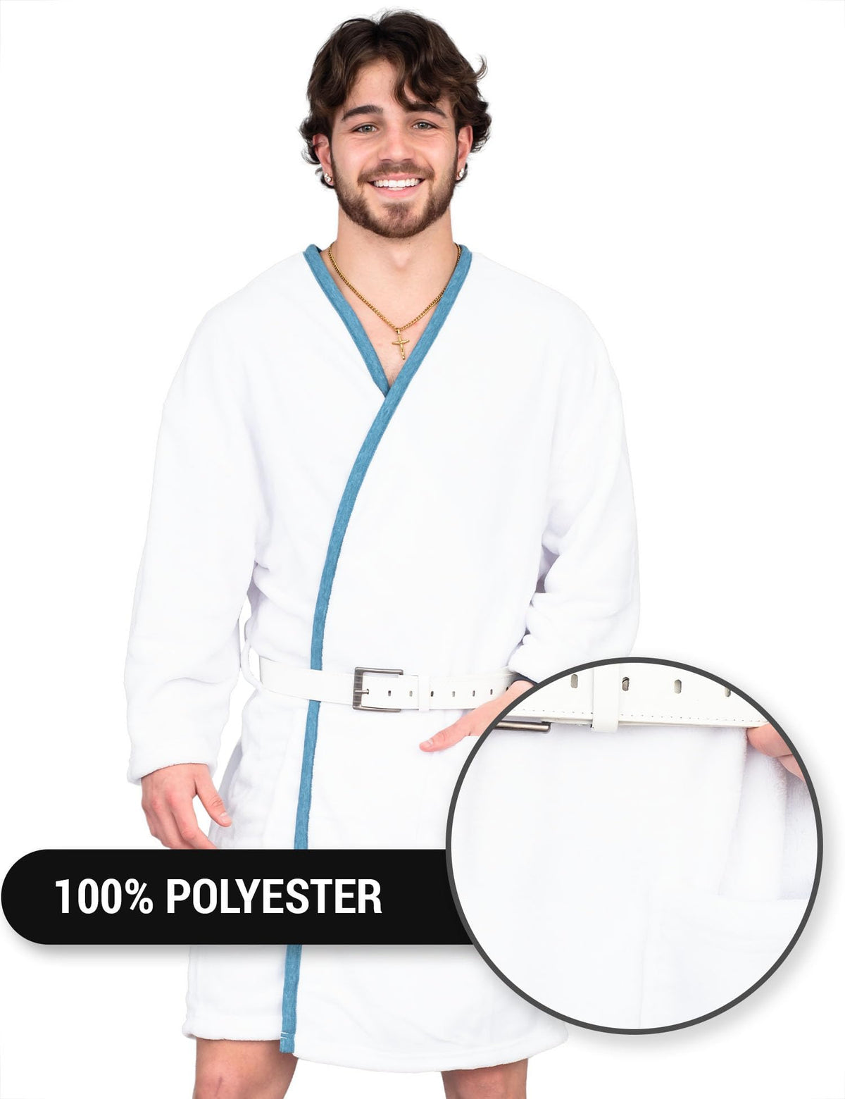 Christmas Vacation Cousin Eddie White Robe and Belt Costume - TVStoreOnline