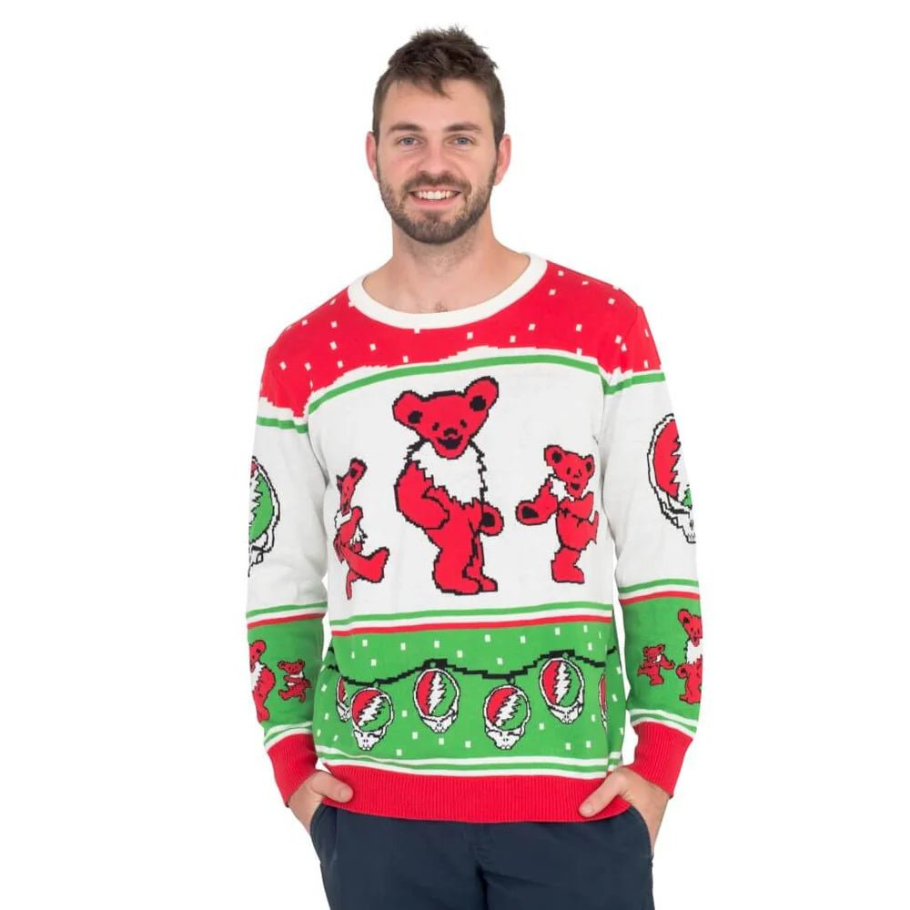 Classic Grateful Dead Dancing Bears Adult Unisex Ugly Christmas Sweater - TVStoreOnline