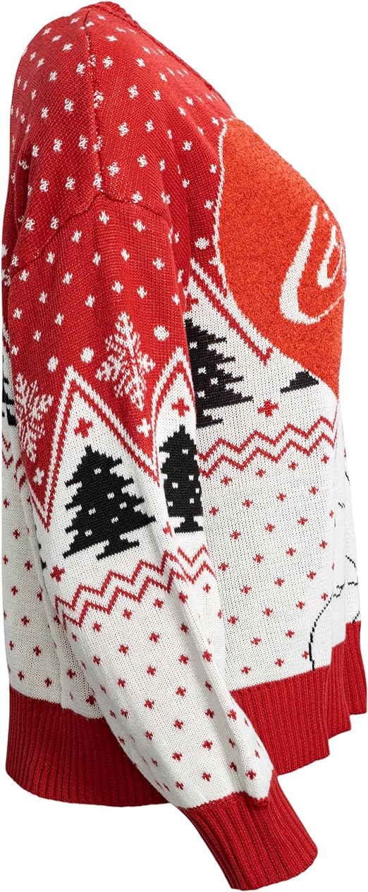 Coca Cola Heart Polar Bear Drinking Sweater - TVStoreOnline