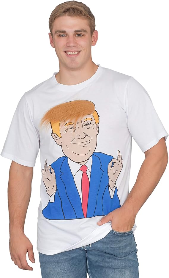 Costume Agent Former President 3D Hair White T-Shirt - TVStoreOnline