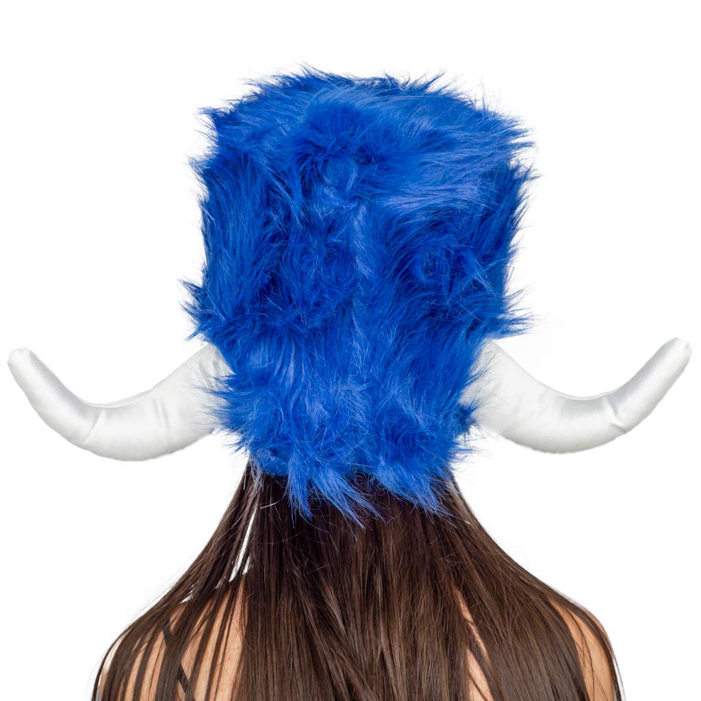 Costume Agent Viking Furry Blue Hat Helmet Adult Halloween Costume Accessory - TVStoreOnline