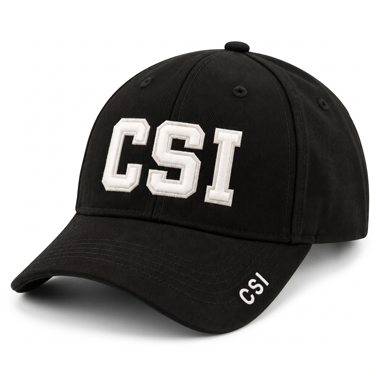 Crime Investigation Logo Black Strapback Hat Halloween Costume Cap