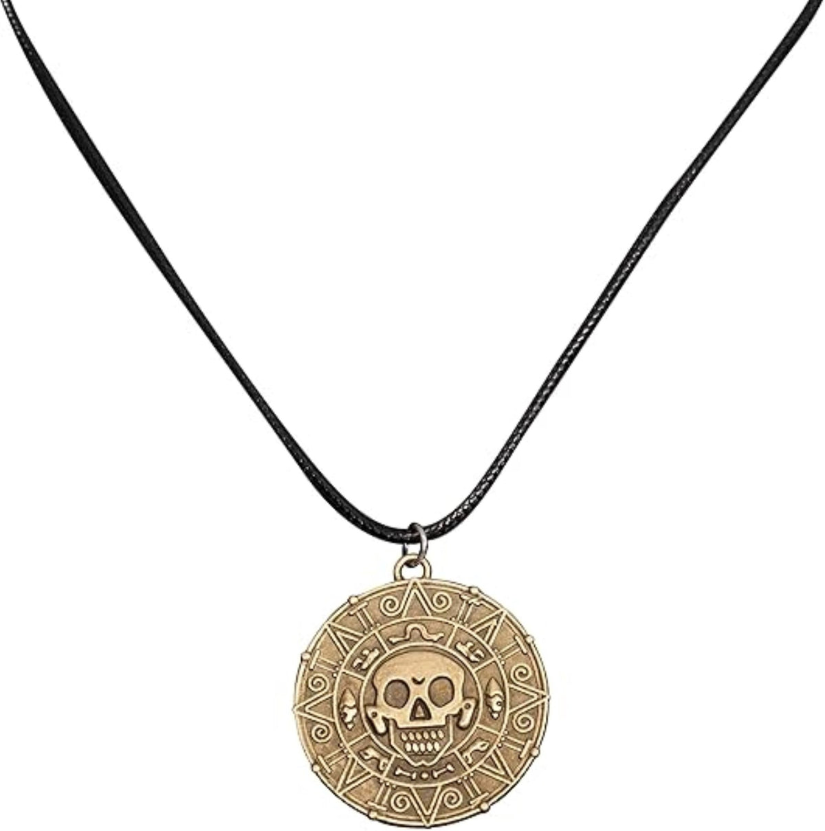 Cursed Pirates Aztec Coin Medallion Necklace Halloween Cosplay Costume Accessory - TVStoreOnline