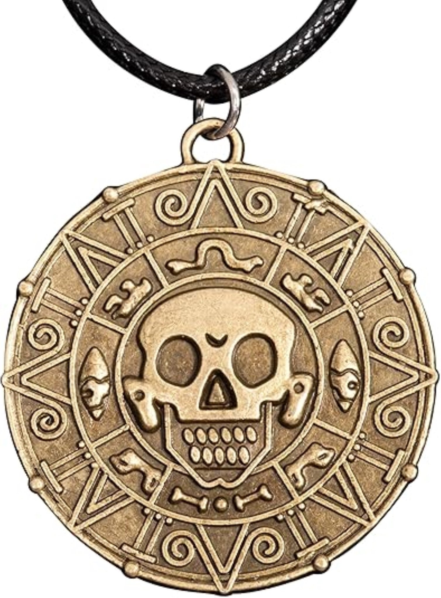 Cursed Pirates Aztec Coin Medallion Necklace Halloween Cosplay Costume Accessory - TVStoreOnline