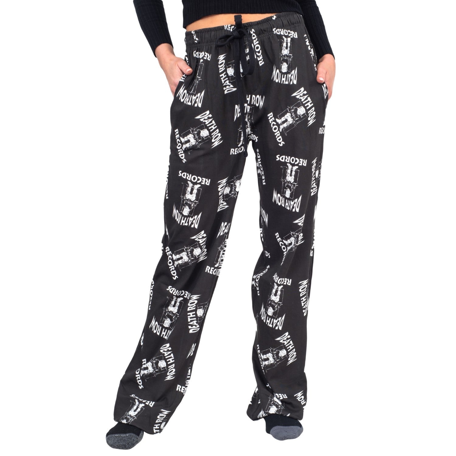Deathrow Records Logo Toss Adult Sleep Lounge Pants - TVStoreOnline