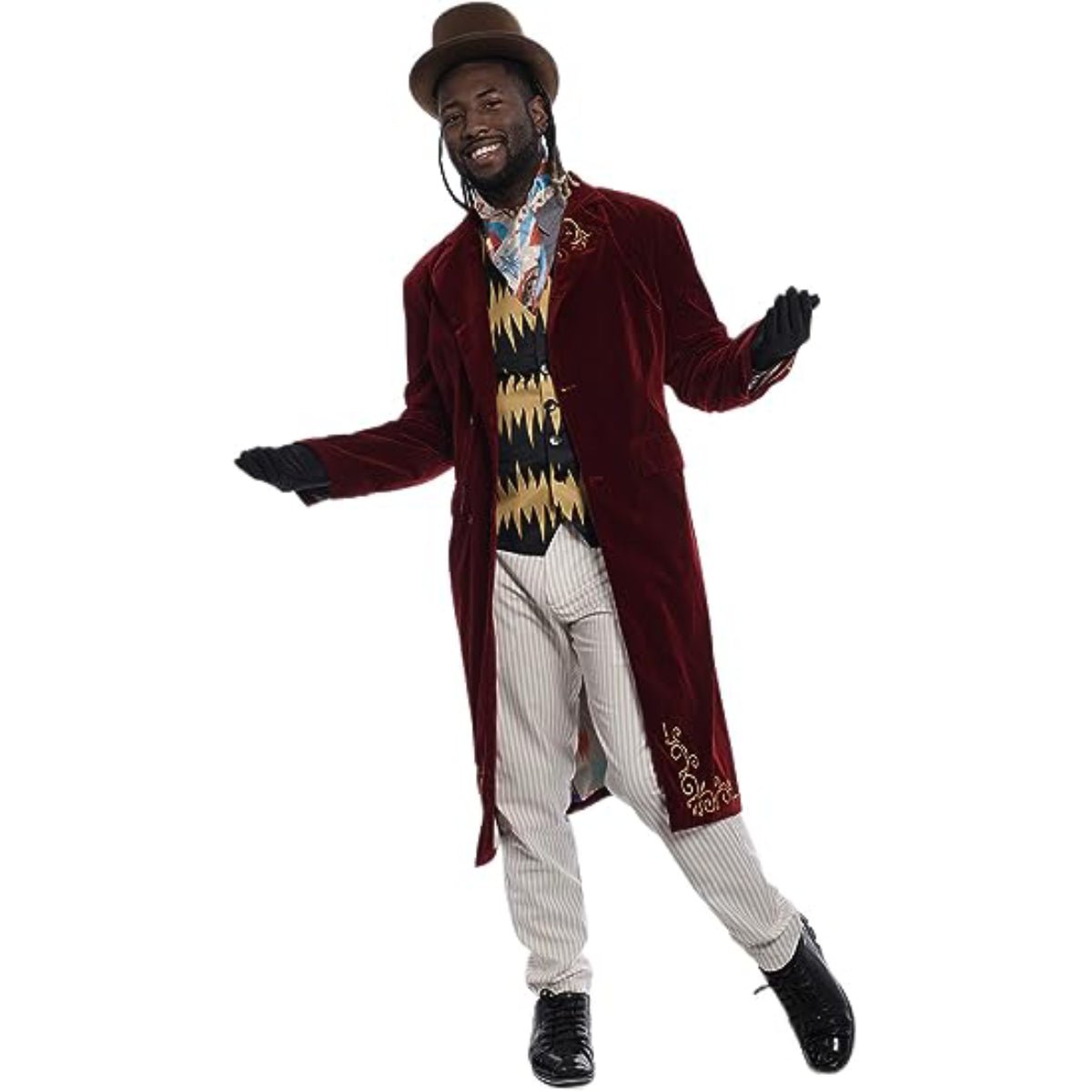 Deluxe Wonka Costume Candy Chocolate Factory Boss Complete Set for Halloween Cosplay - TVStoreOnline