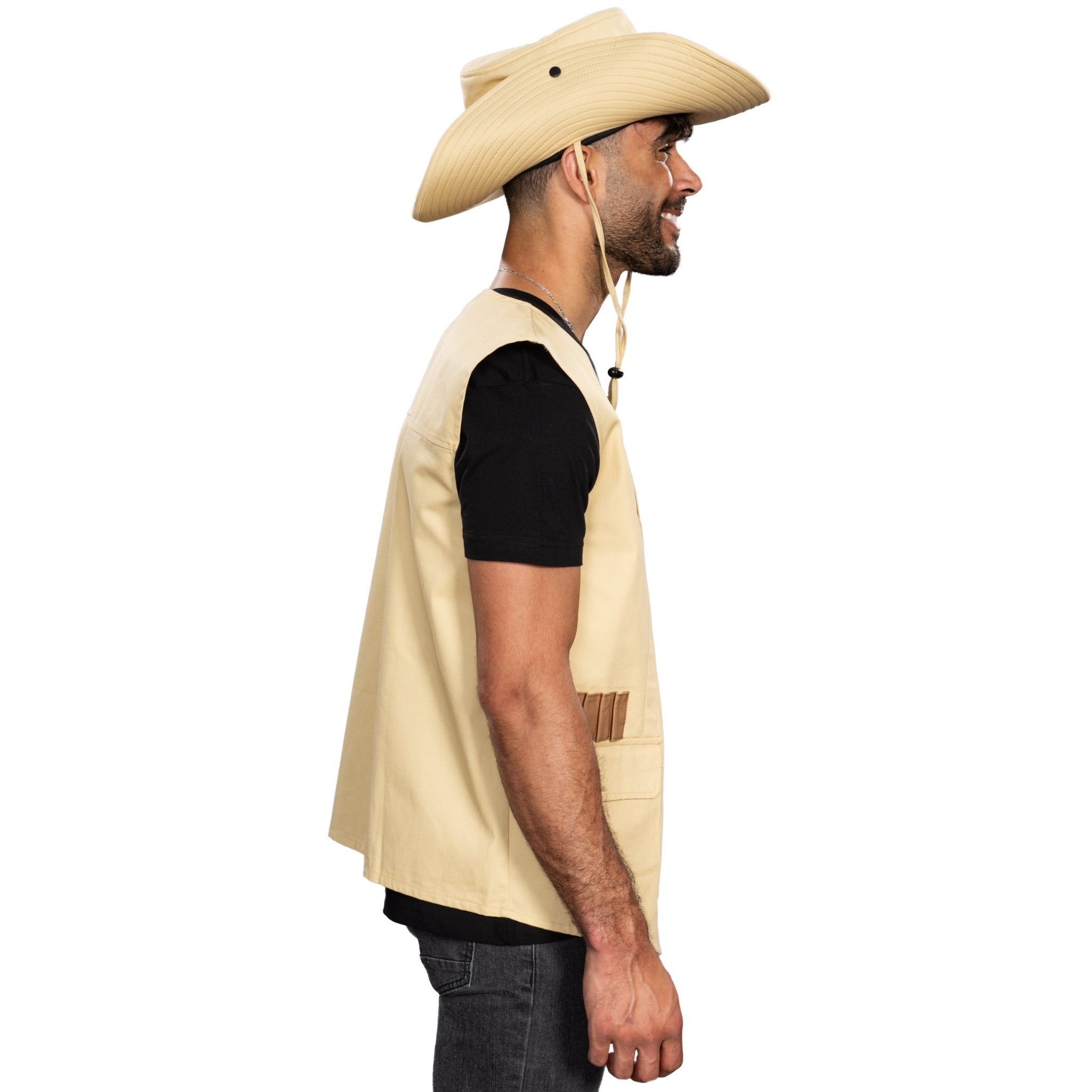 Dinosaur Park Ranger Jurassic Vest and Hat Halloween Costume Cosplay Set - TVStoreOnline