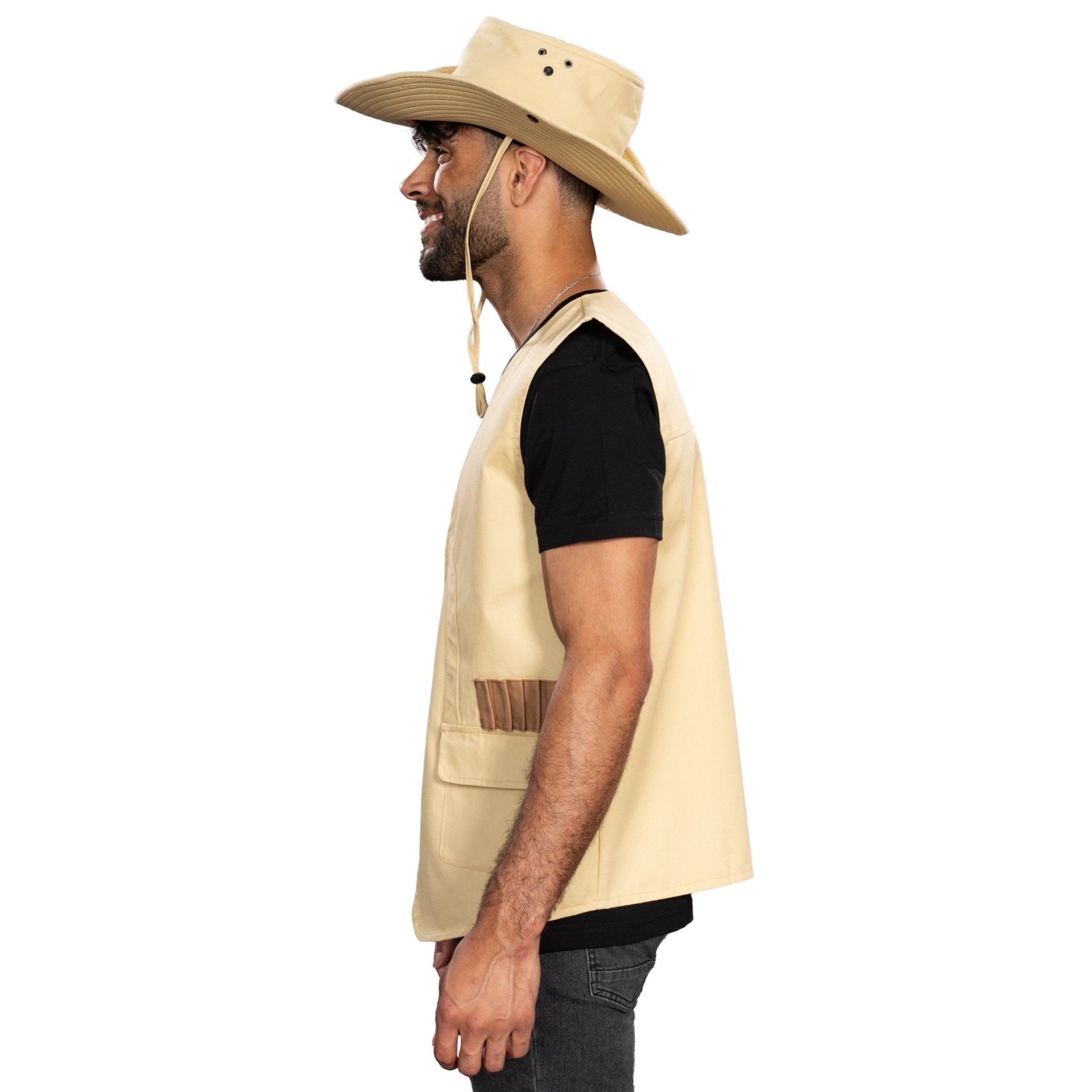 Dinosaur Park Ranger Jurassic Vest and Hat Halloween Costume Cosplay Set - TVStoreOnline