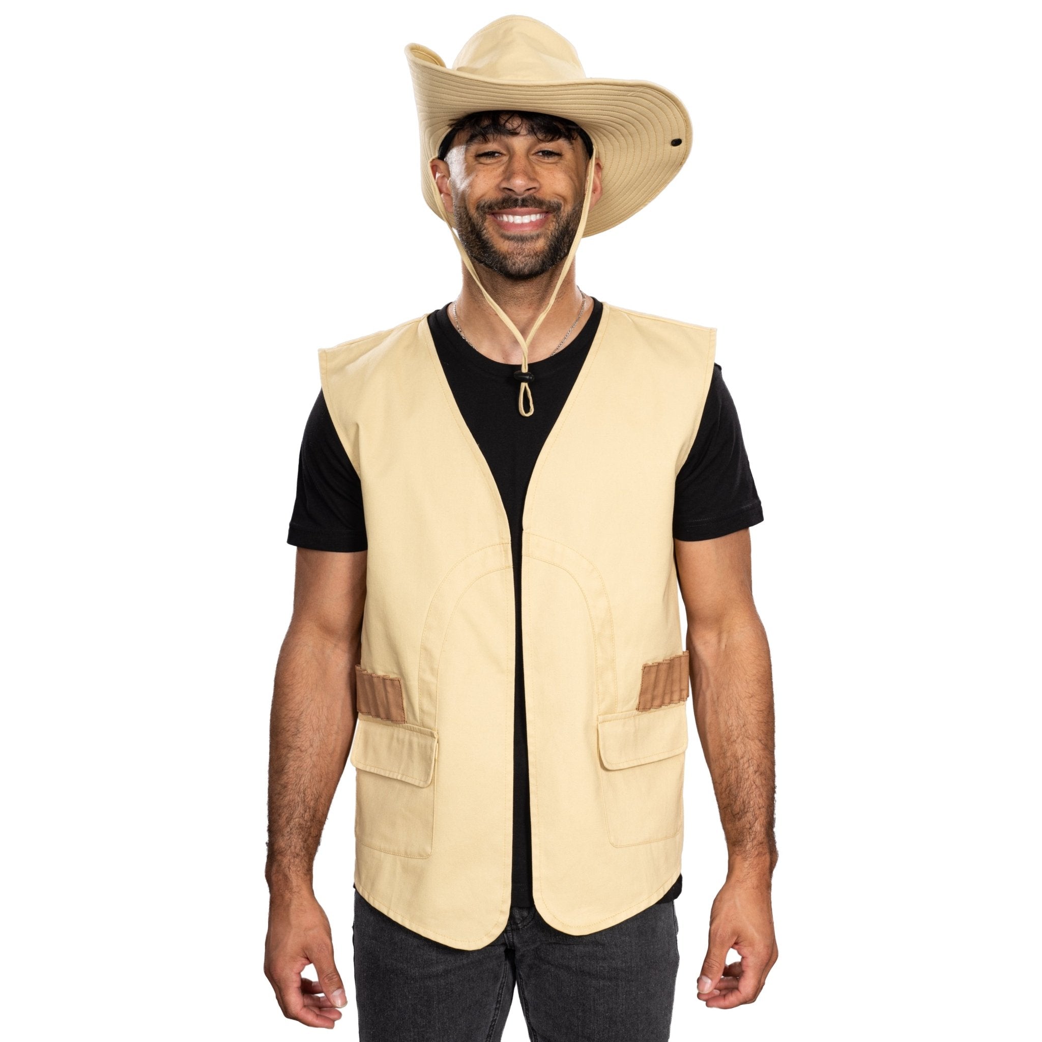 Dinosaur Park Ranger Jurassic Vest and Hat Halloween Costume Cosplay Set - TVStoreOnline