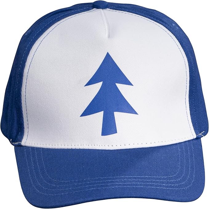 Dipper Blue and White Adult Adjustable Hat Cosplay with Rainbow and Christmas Tree Pins Halloween Costume Accessory Set - TVStoreOnline