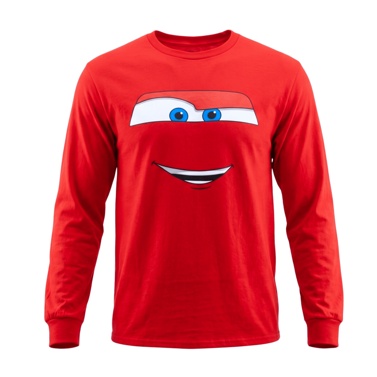 Disney Cars Licensed Lightning McQueen Big Face Adult Unisex Long Sleeve Shirt - TVStoreOnline