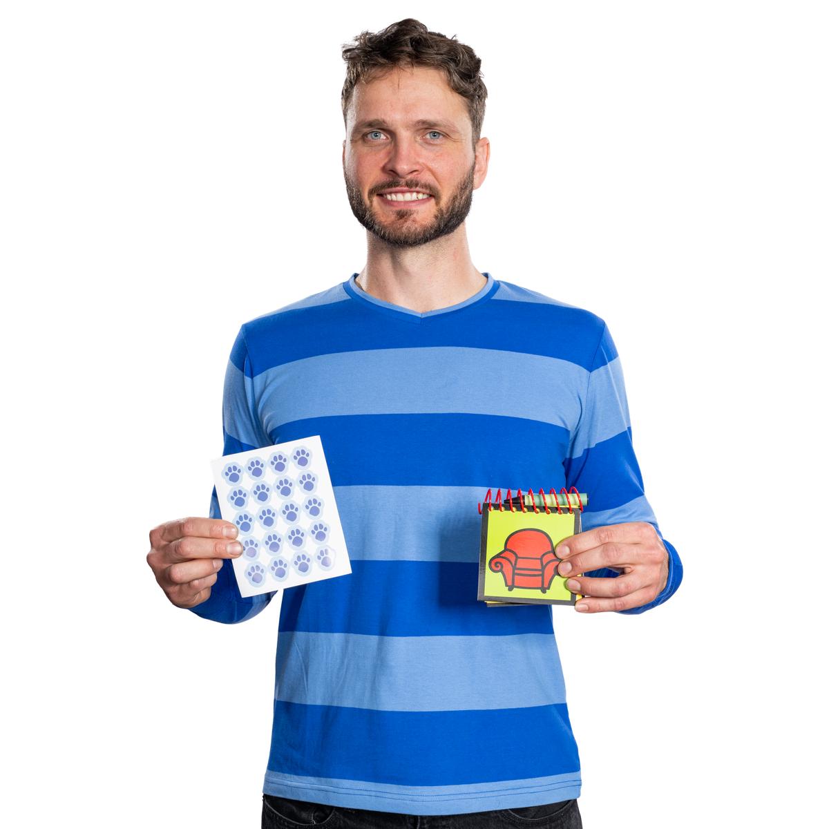 Dog Detective and Blue Handy Notebook Halloween Costume Cosplay Accessory with Dog Paws Stickers and Black Crayon - TVStoreOnline