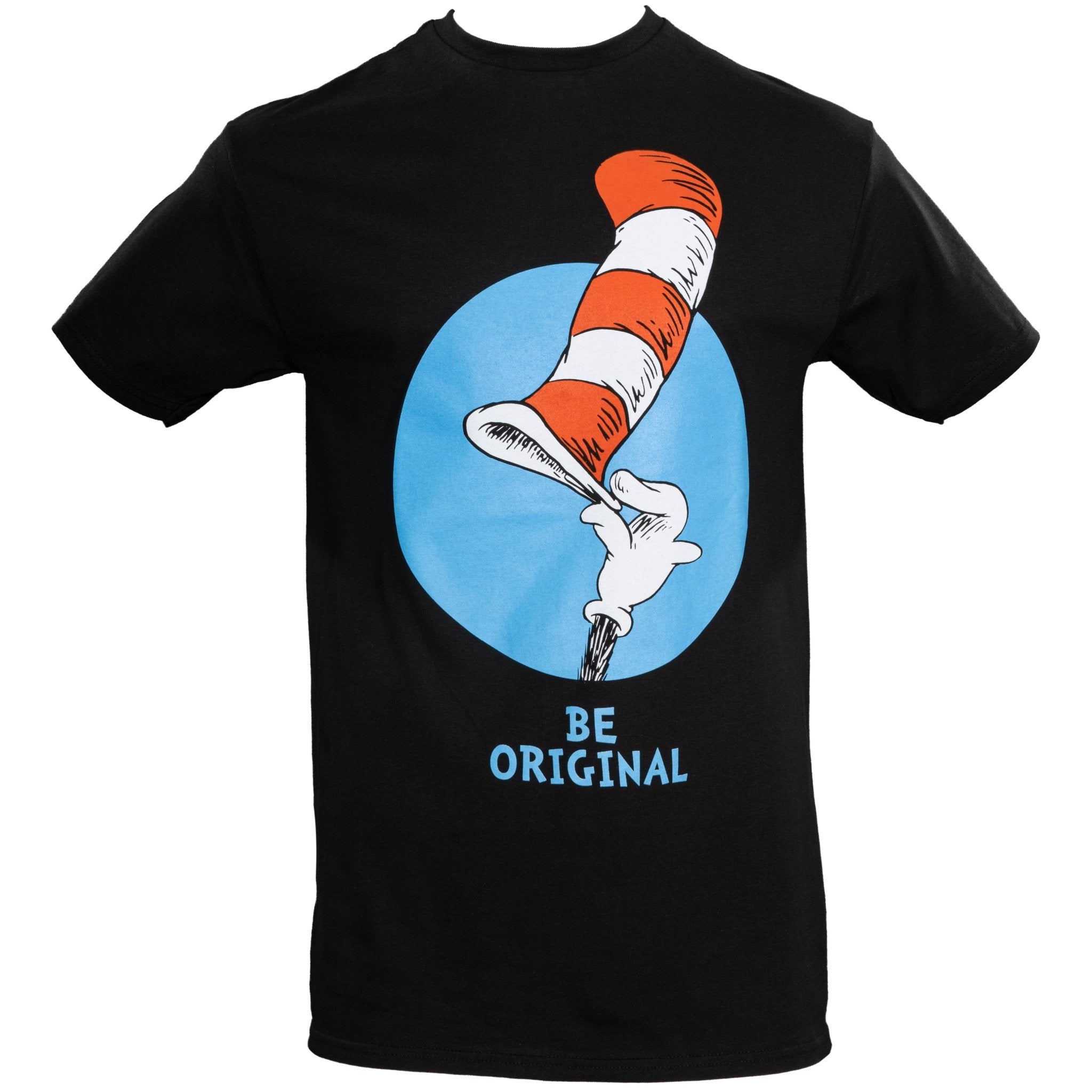 Dr Seuss Be Original Tip Hat Adult Short Sleeves Black T-Shirt - TVStoreOnline