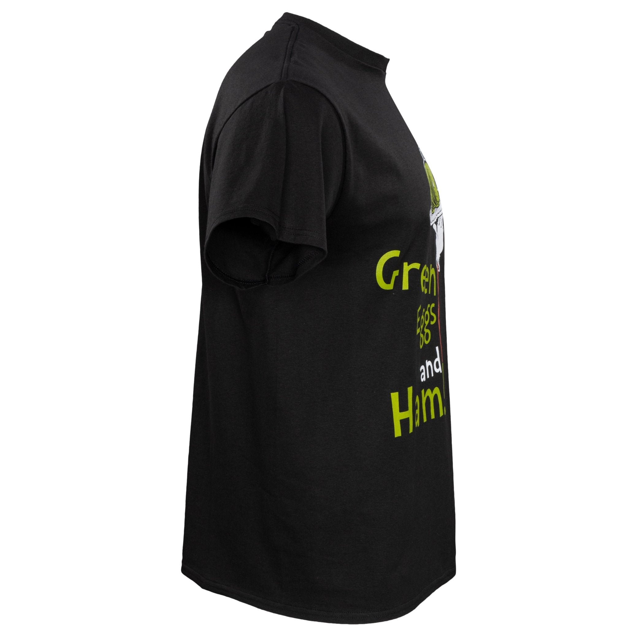 Dr Seuss Green Eggs and Ham Adult Short Sleeves Black T-Shirt - TVStoreOnline