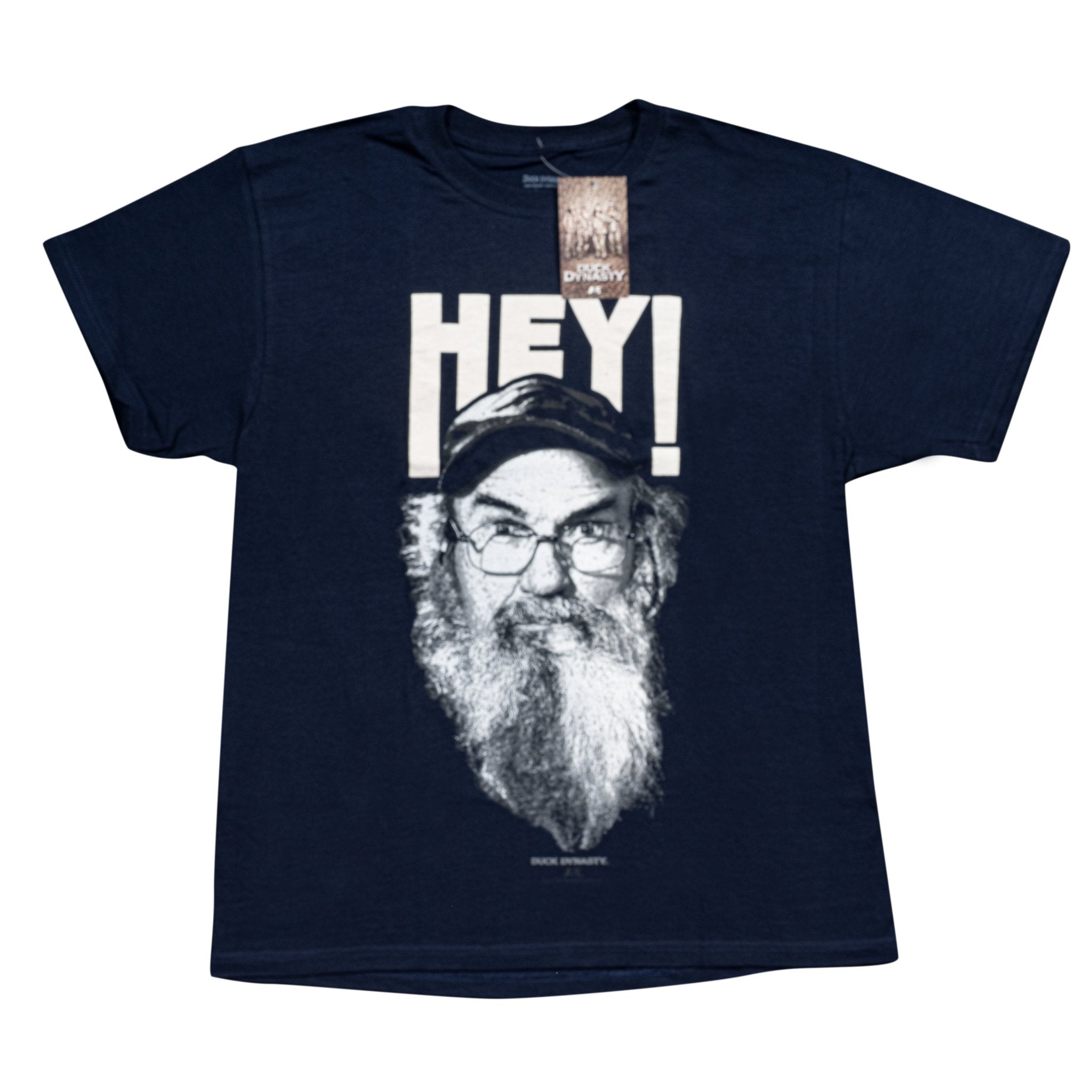Duck Dynasty Si Robertson Commander HEY! Adult Navy t-shirt tee - TVStoreOnline