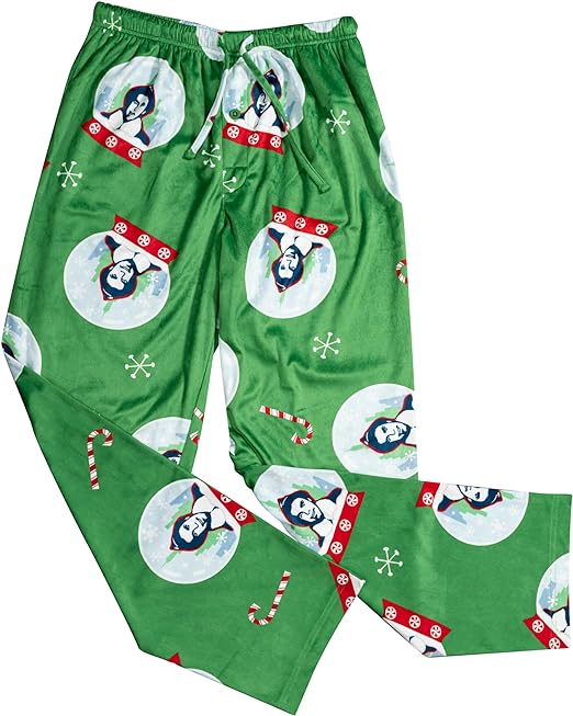 Elf Snowflakes Unisex Adult Candy Cane Green Lounge Pants - TVStoreOnline