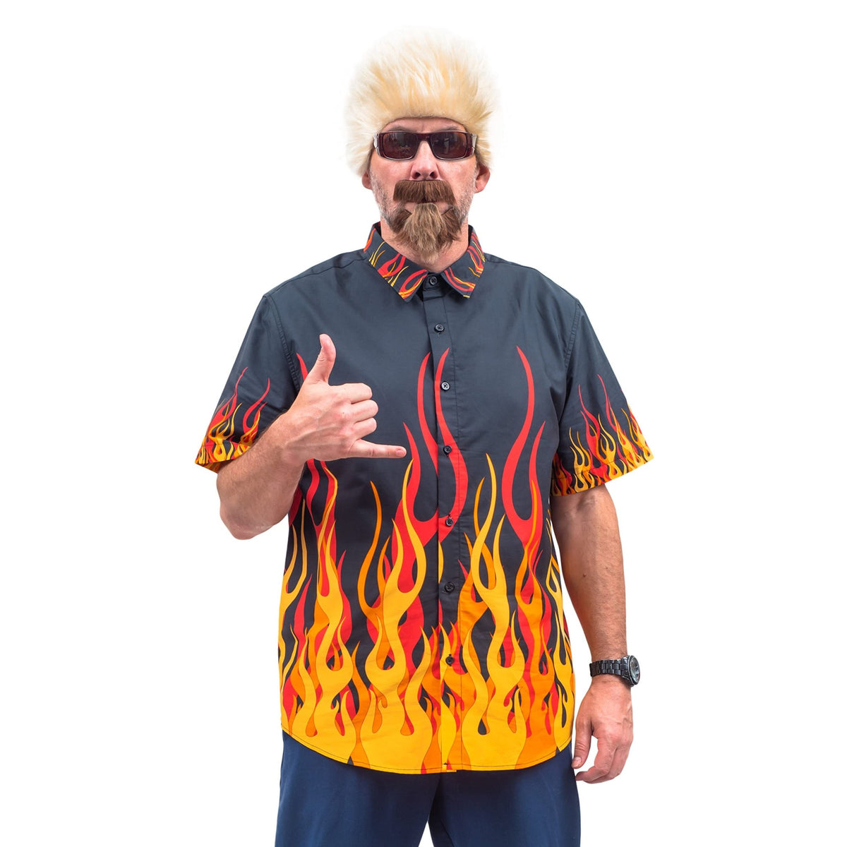 Famous TV Chef Personality "Guy" Food TV Show Deluxe Halloween Cosplay Costume Set - TVStoreOnline