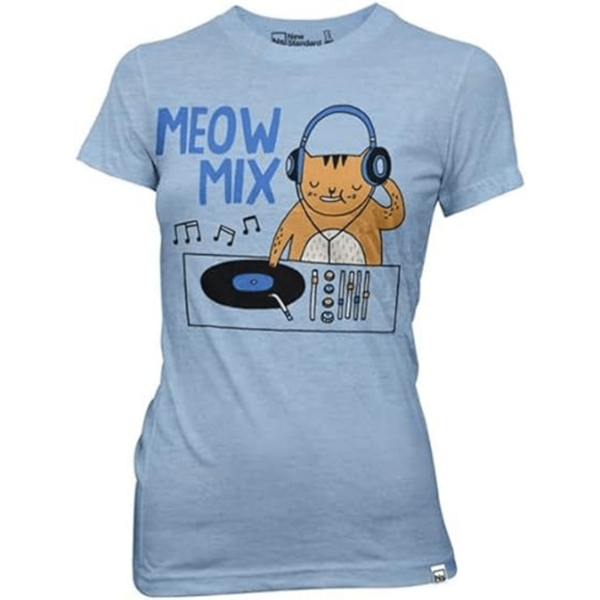 Gemma Correll Meow Mix Light Blue Juniors T-Shirt - TVStoreOnline