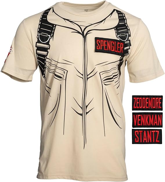 Ghostbusters Costume T-Shirt with Four Interchangeable Name Patches - TVStoreOnline