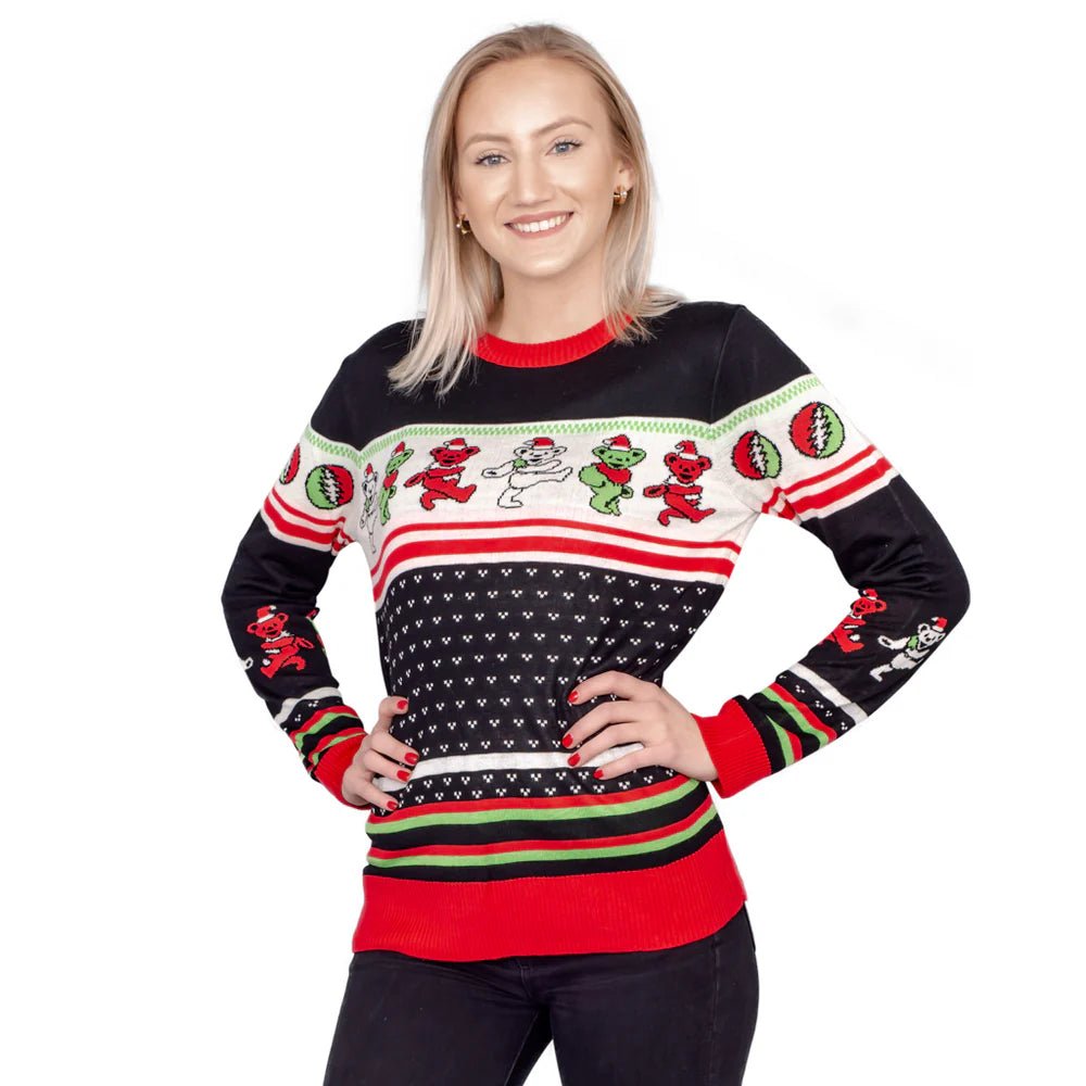 Grateful Dead Dancing Bears Adult Unisex Ugly Christmas Sweater - TVStoreOnline