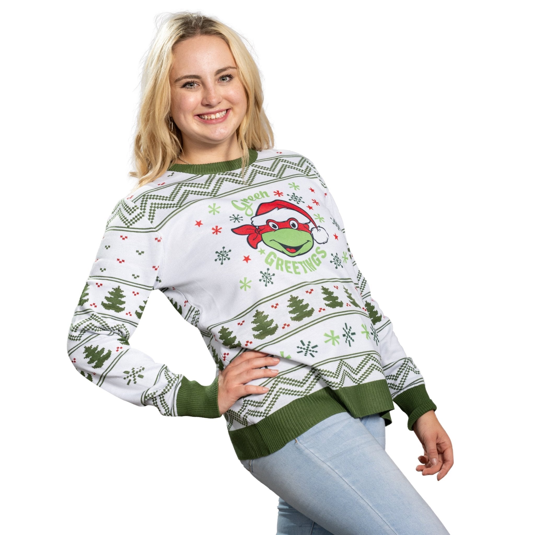 Green Greetings TMNT Christmas Sweater - TVStoreOnline